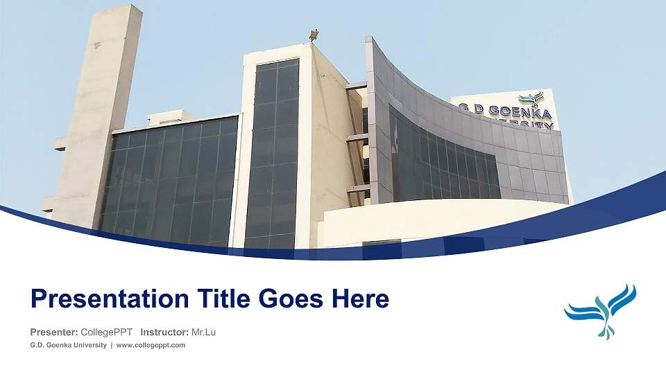 G.D. Goenka University Course/Courseware Creation PPT Template16:9 ratio PPT effect preview image
