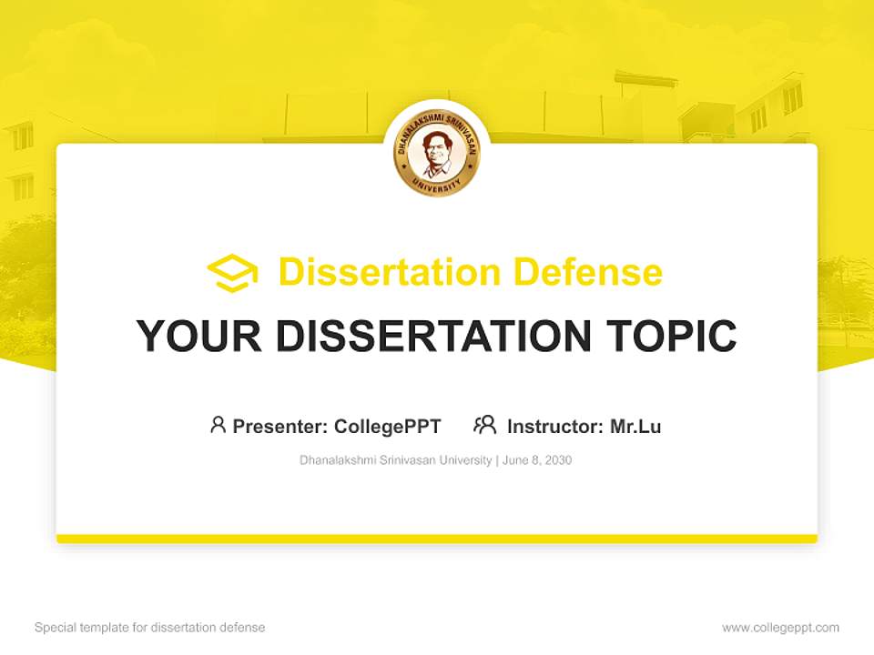 Dhanalakshmi Srinivasan University Graduation Thesis Defense PPT Template4:3 ratio PPT effect preview image7