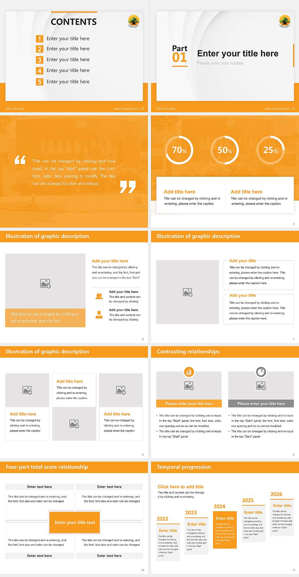 GSFC University Thesis Proposal/Graduation Defense PPT Template4:3 ratio PPT effect preview image2