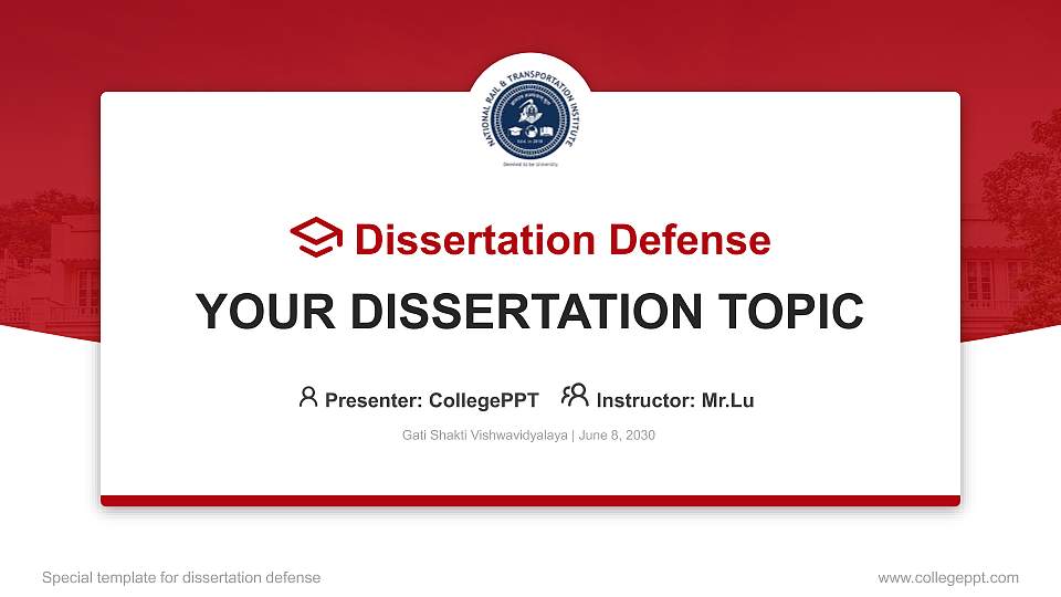 Gati Shakti Vishwavidyalaya Graduation Thesis Defense PPT Template16:9 ratio PPT effect preview image