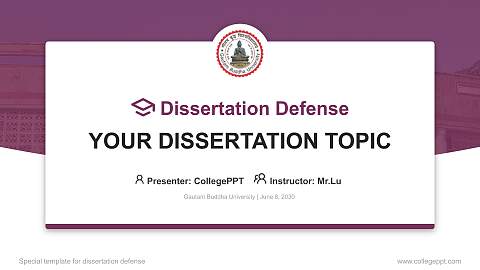 Gautam Buddha University Graduation Thesis Defense PPT Template