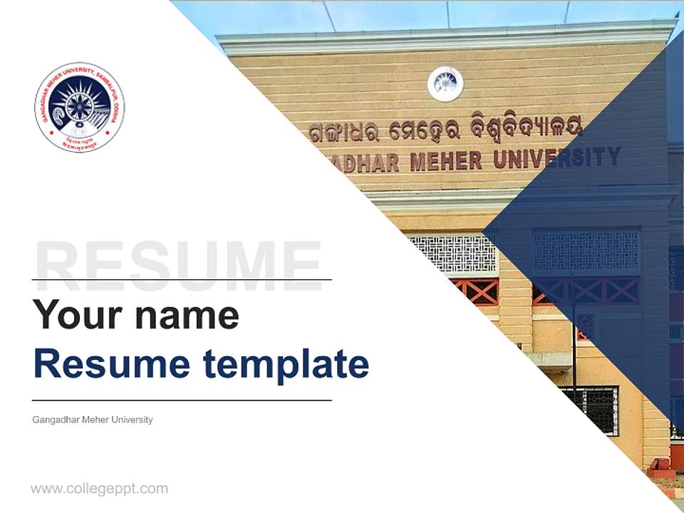 Gangadhar Meher University Resume PPT Template4:3 ratio PPT effect preview image5
