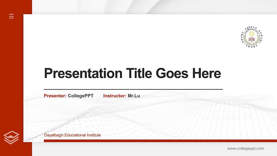 Dayalbagh Educational Institute Thesis Proposal/Graduation Defense PPT Template16:9 ratio PPT effect preview image1
