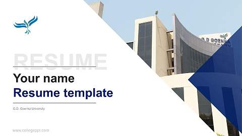 G.D. Goenka University Resume PPT Template