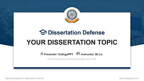Dr. Y.S.R Architecture and Fine Arts University Graduation Thesis Defense PPT Template