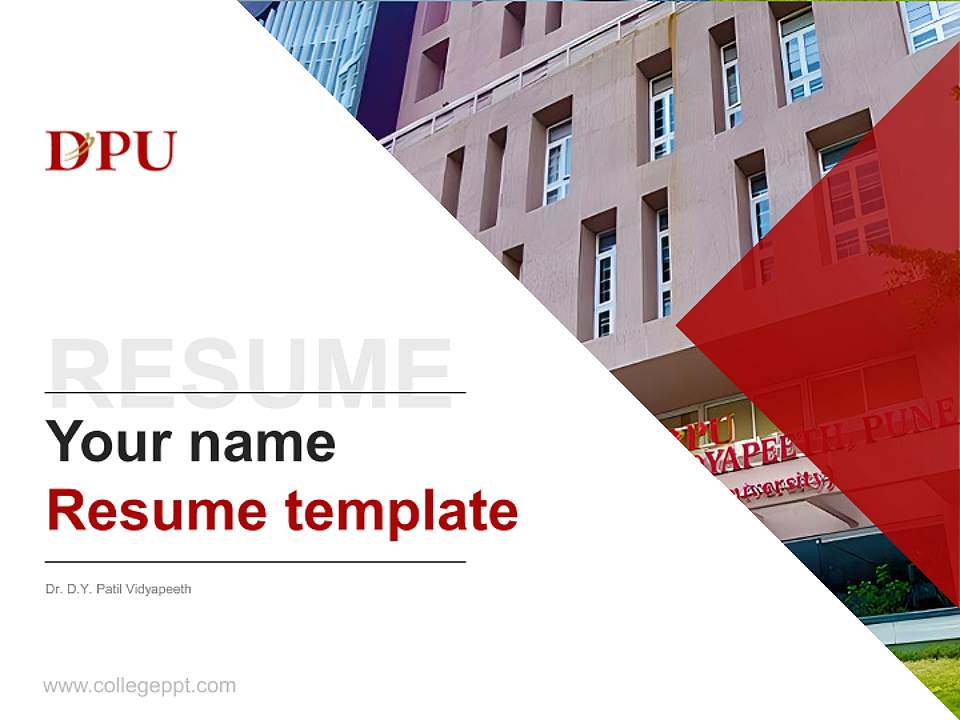Dr. D.Y. Patil Vidyapeeth Resume PPT Template4:3 ratio PPT effect preview image5