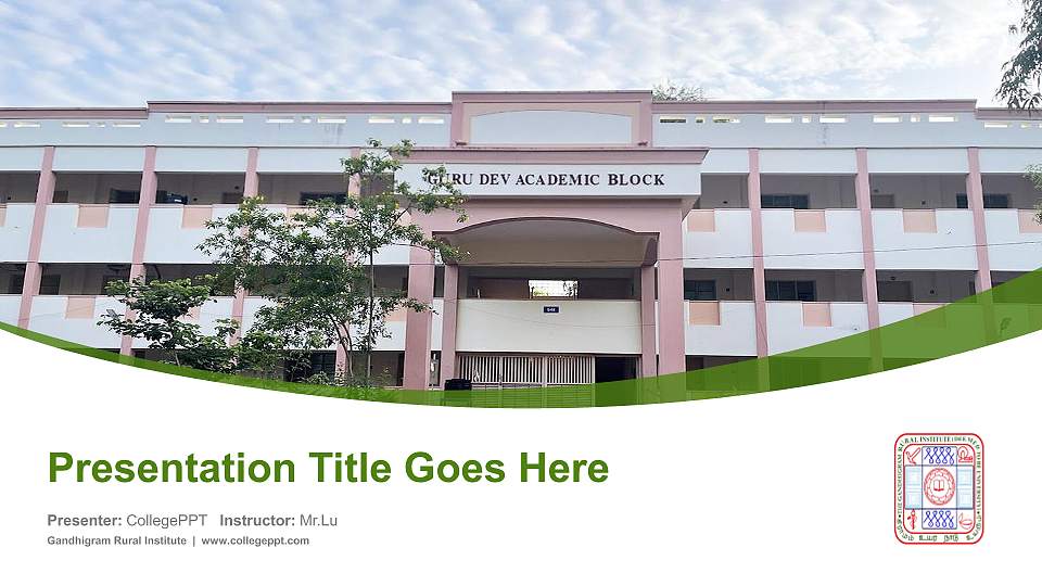 Gandhigram Rural Institute Course/Courseware Creation PPT Template16:9 ratio PPT effect preview image