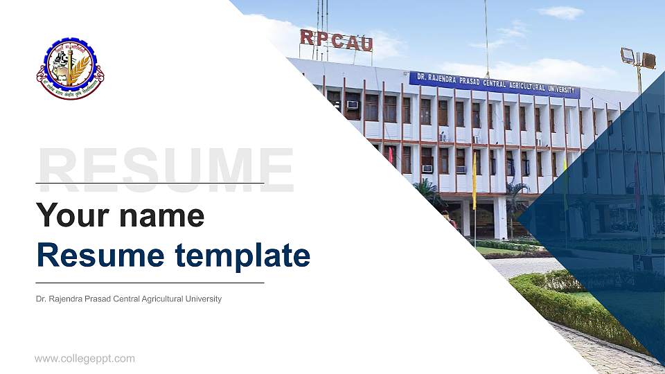 Dr. Rajendra Prasad Central Agricultural University Resume PPT Template16:9 ratio PPT effect preview image