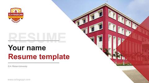 G.H. Raisoni University Resume PPT Template