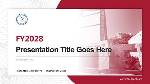 Delhi Sports University Academic Presentation/Research Findings Report PPT Template