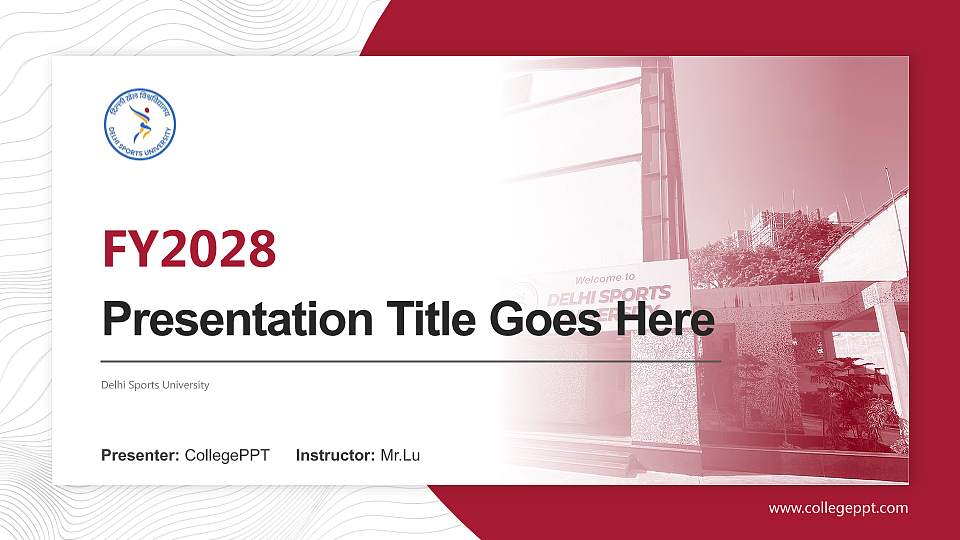 Delhi Sports University Academic Presentation/Research Findings Report PPT Template16:9 ratio PPT effect preview image