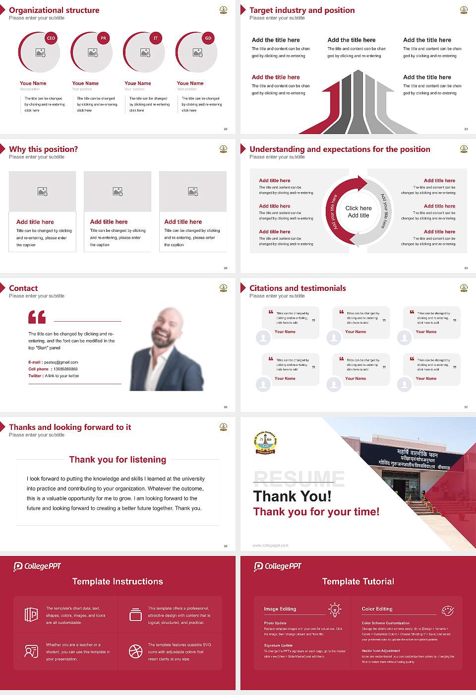 Govind Guru Tribal University Resume PPT Template16:9 ratio PPT effect preview image4