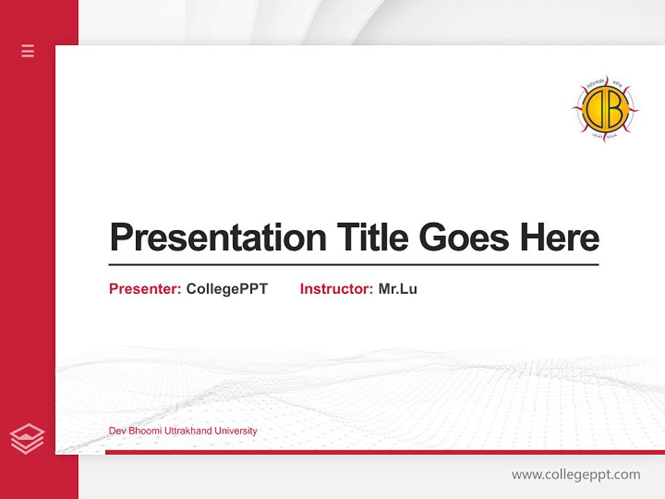 Dev Bhoomi Uttrakhand University Thesis Proposal/Graduation Defense PPT Template4:3 ratio PPT effect preview image5