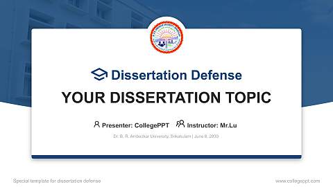 Dr. B. R. Ambedkar University, Srikakulam Graduation Thesis Defense PPT Template