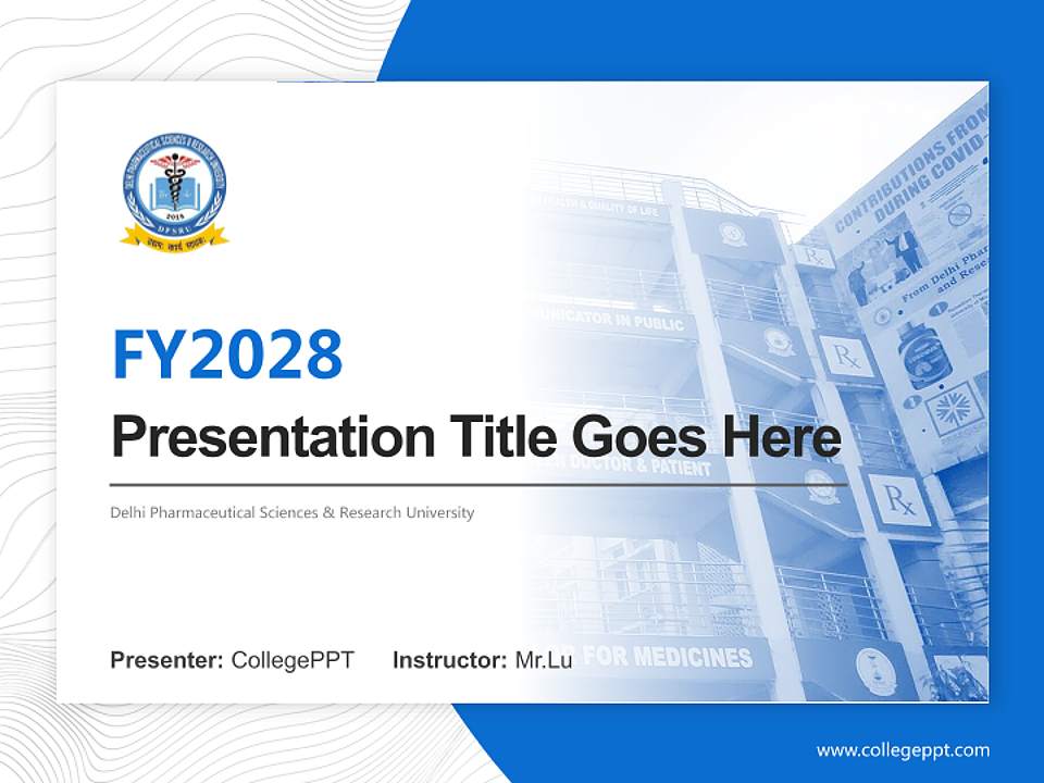 Delhi Pharmaceutical Sciences & Research University Academic Presentation/Research Findings Report PPT Template4:3 ratio PPT effect preview image5