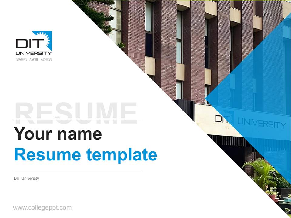 DIT University Resume PPT Template4:3 ratio PPT effect preview image5