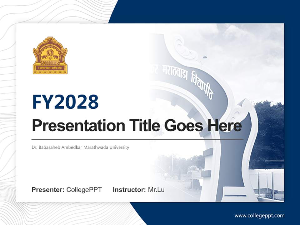 Dr. Babasaheb Ambedkar Marathwada University Academic Presentation/Research Findings Report PPT Template4:3 ratio PPT effect preview image5