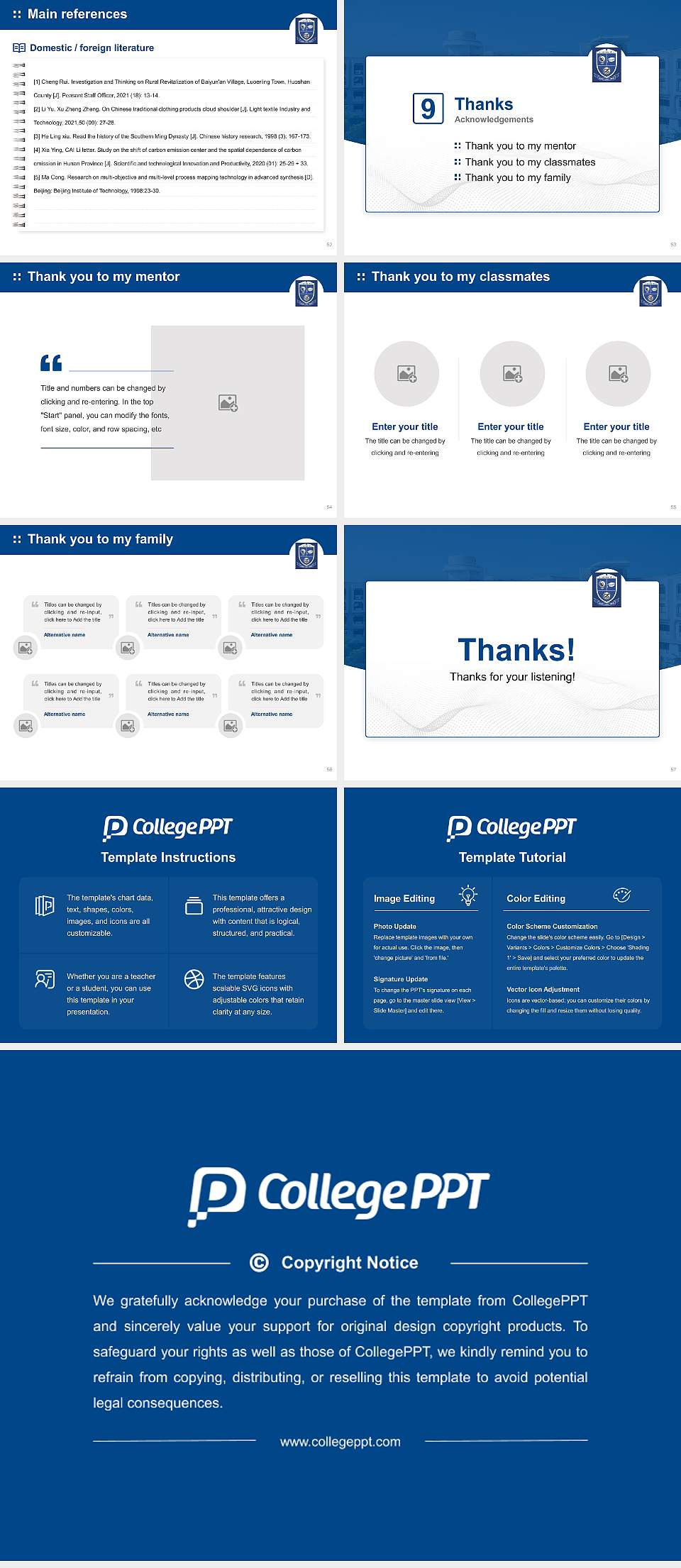 GLS University Graduation Thesis Defense PPT Template4:3 ratio PPT effect preview image7