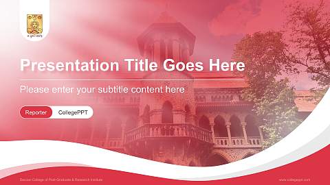 Deccan College of Post-Graduate & Research Institute Lecture Sharing and Networking Event PPT Template