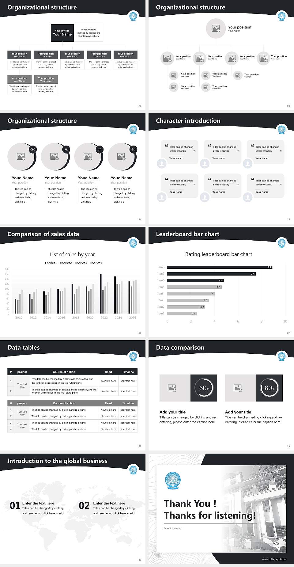 Gauhati University Academic Presentation/Research Findings Report PPT Template4:3 ratio PPT effect preview image4