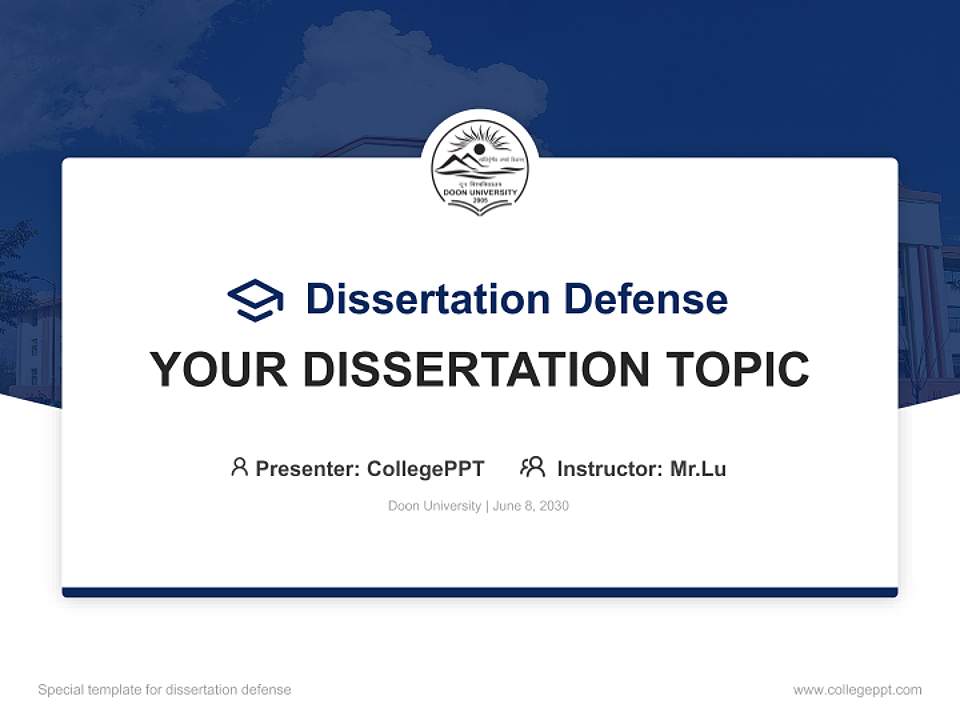 Doon University Graduation Thesis Defense PPT Template4:3 ratio PPT effect preview image7