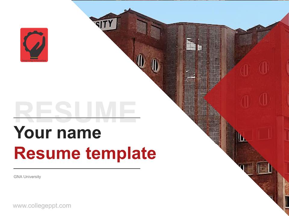 GNA University Resume PPT Template4:3 ratio PPT effect preview image5