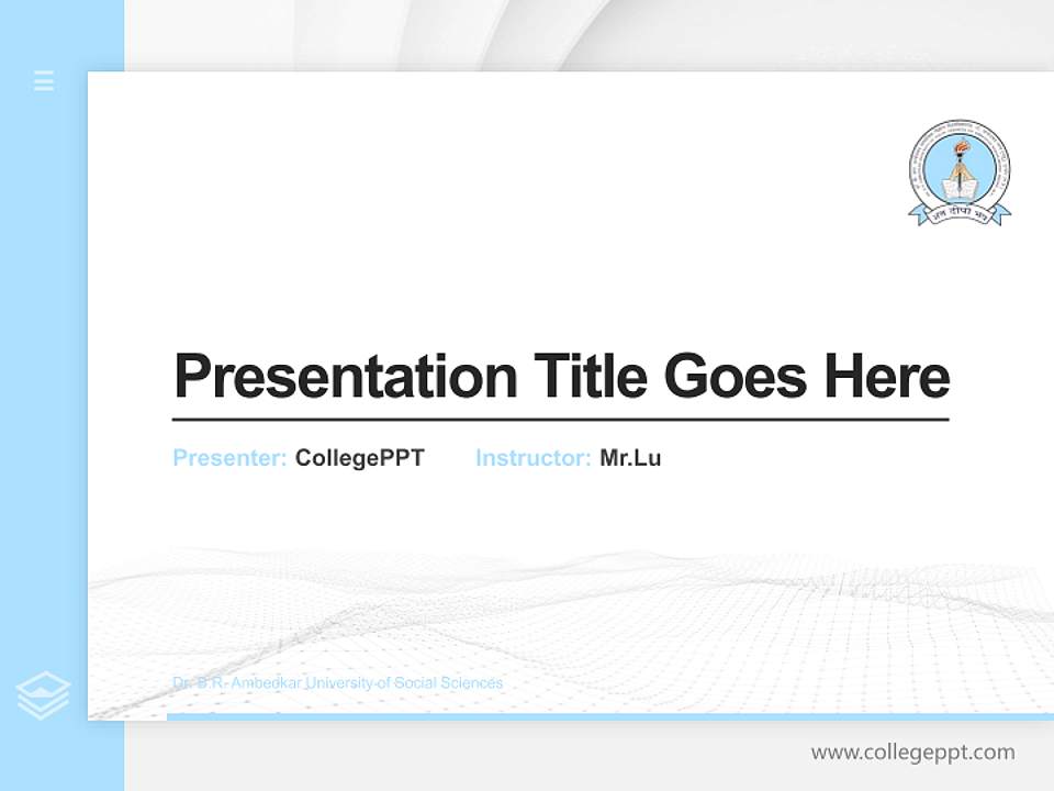 Dr. B.R. Ambedkar University of Social Sciences Thesis Proposal/Graduation Defense PPT Template4:3 ratio PPT effect preview image5