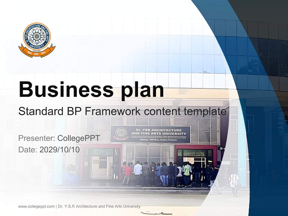 Dr. Y.S.R Architecture and Fine Arts University Competition/Entrepreneurship Contest PPT Template4:3 ratio PPT effect preview image9