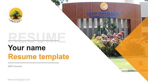 GSFC University Resume PPT Template