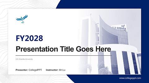 G.D. Goenka University Academic Presentation/Research Findings Report PPT Template