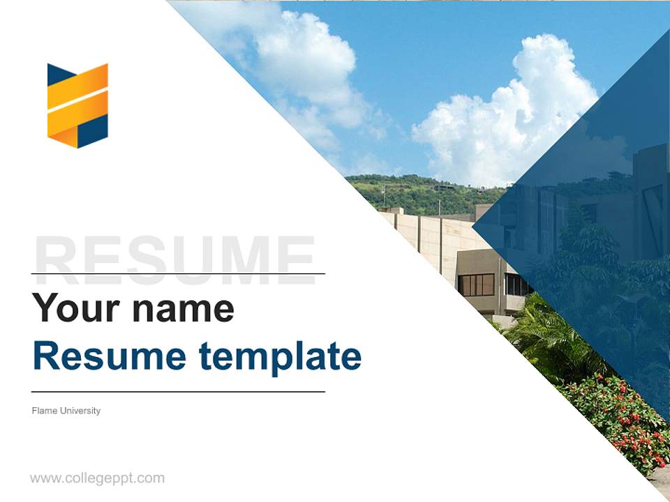 Flame University Resume PPT Template4:3 ratio PPT effect preview image5