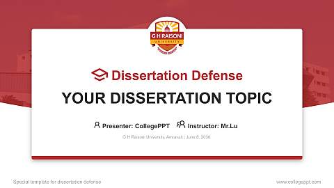 G H Raisoni University, Amravati Graduation Thesis Defense PPT Template