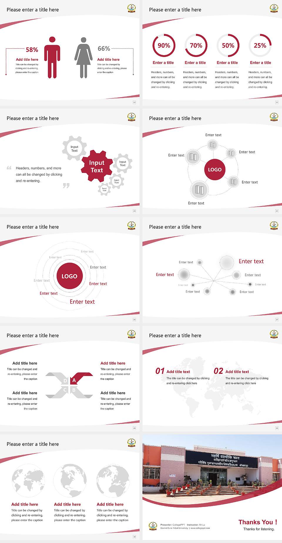 Govind Guru Tribal University Course/Courseware Creation PPT Template4:3 ratio PPT effect preview image4