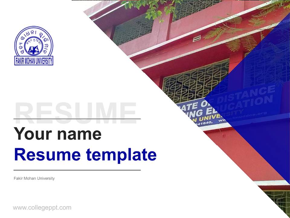 Fakir Mohan University Resume PPT Template4:3 ratio PPT effect preview image5