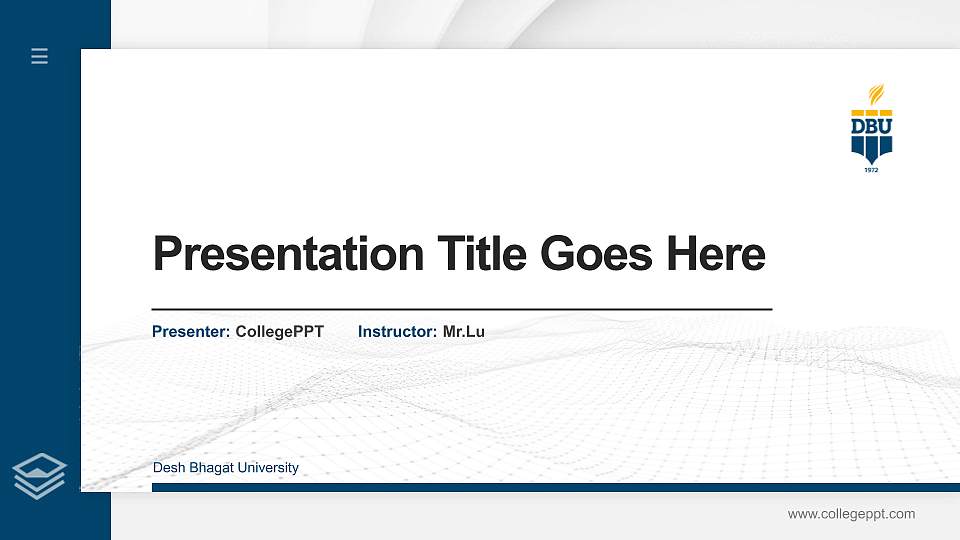 Desh Bhagat University Thesis Proposal/Graduation Defense PPT Template16:9 ratio PPT effect preview image