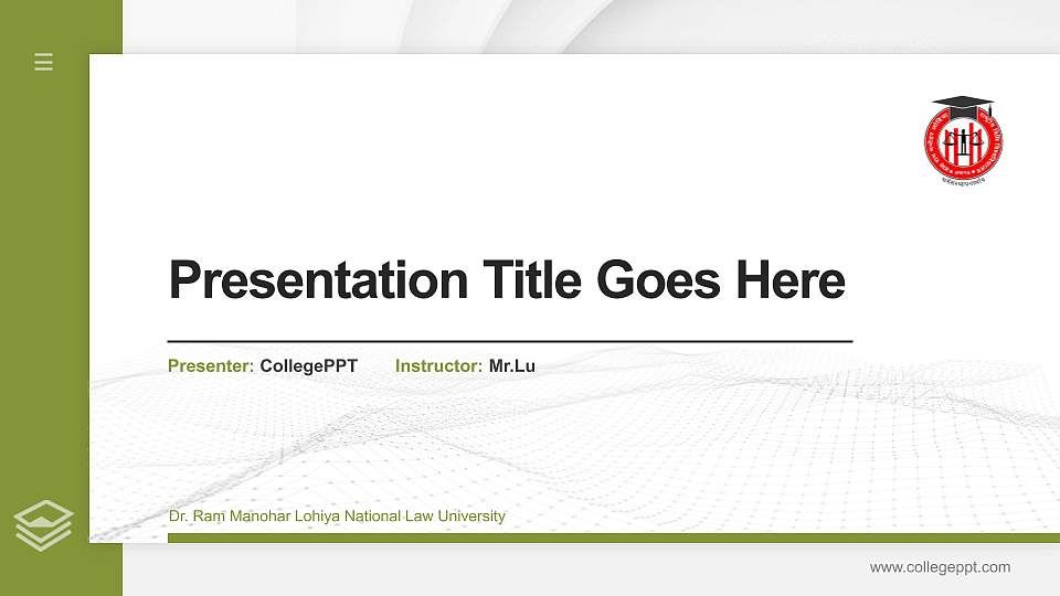 Dr. Ram Manohar Lohiya National Law University Thesis Proposal/Graduation Defense PPT Template16:9 ratio PPT effect preview image
