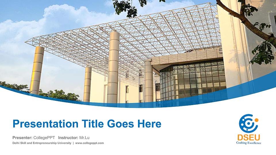 Delhi Skill and Entrepreneurship University Course/Courseware Creation PPT Template16:9 ratio PPT effect preview image