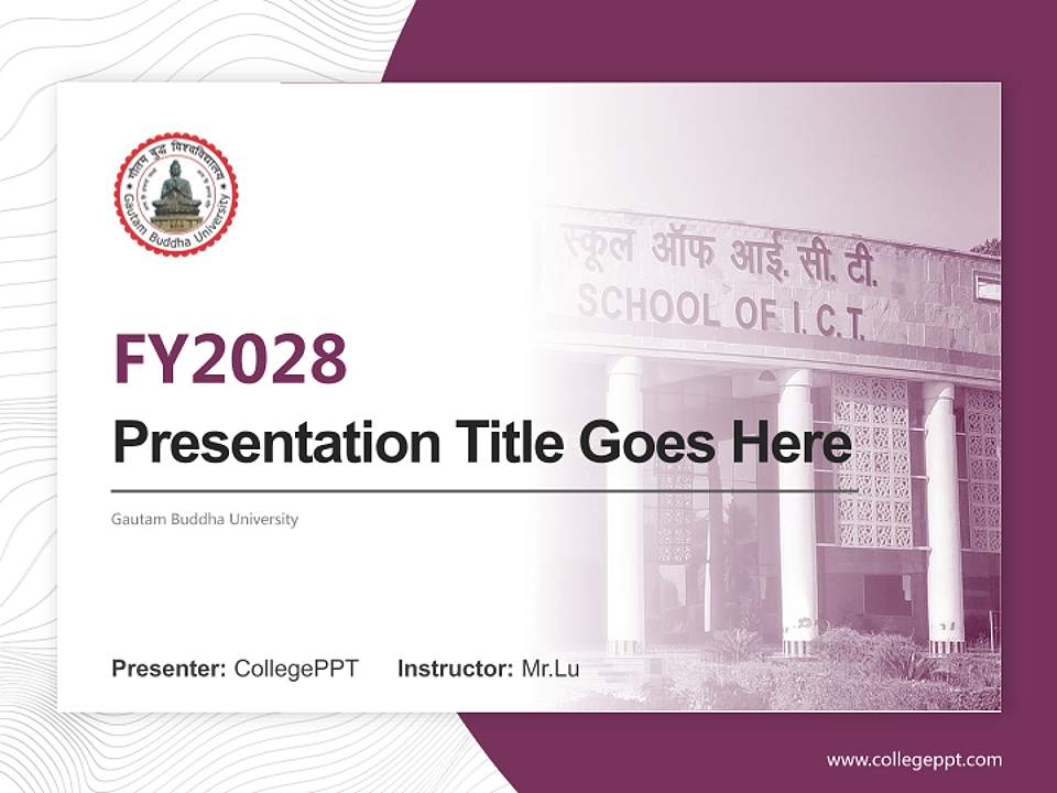 Gautam Buddha University Academic Presentation/Research Findings Report PPT Template4:3 ratio PPT effect preview image5
