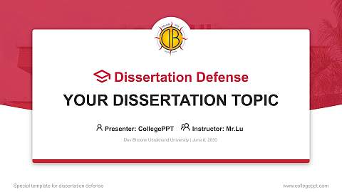 Dev Bhoomi Uttrakhand University Graduation Thesis Defense PPT Template