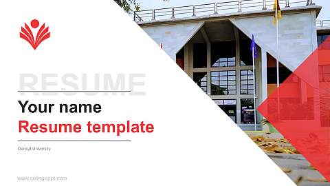 Ganpat University Resume PPT Template