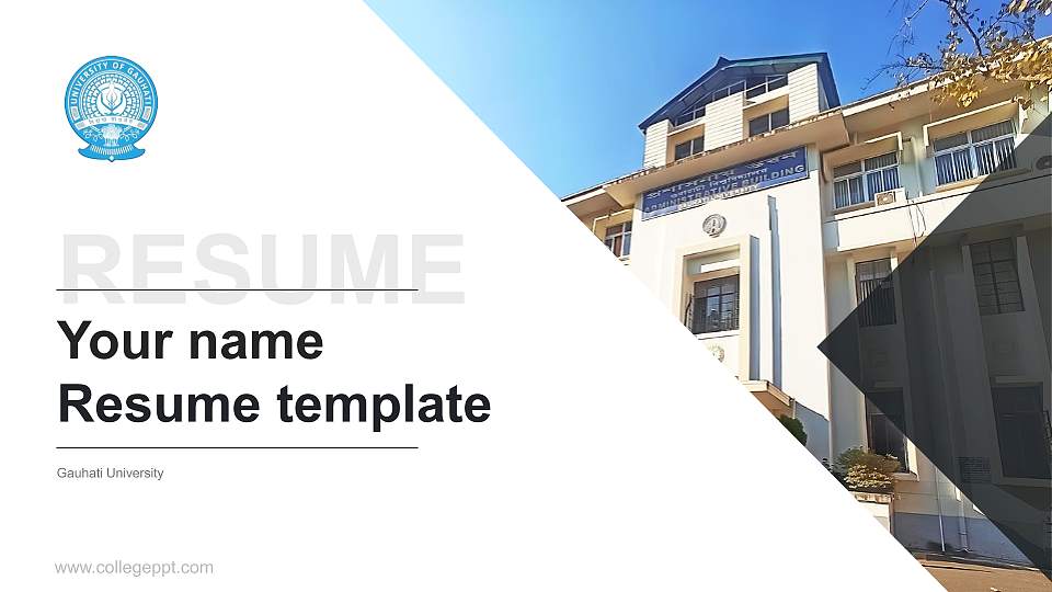 Gauhati University Resume PPT Template16:9 ratio PPT effect preview image