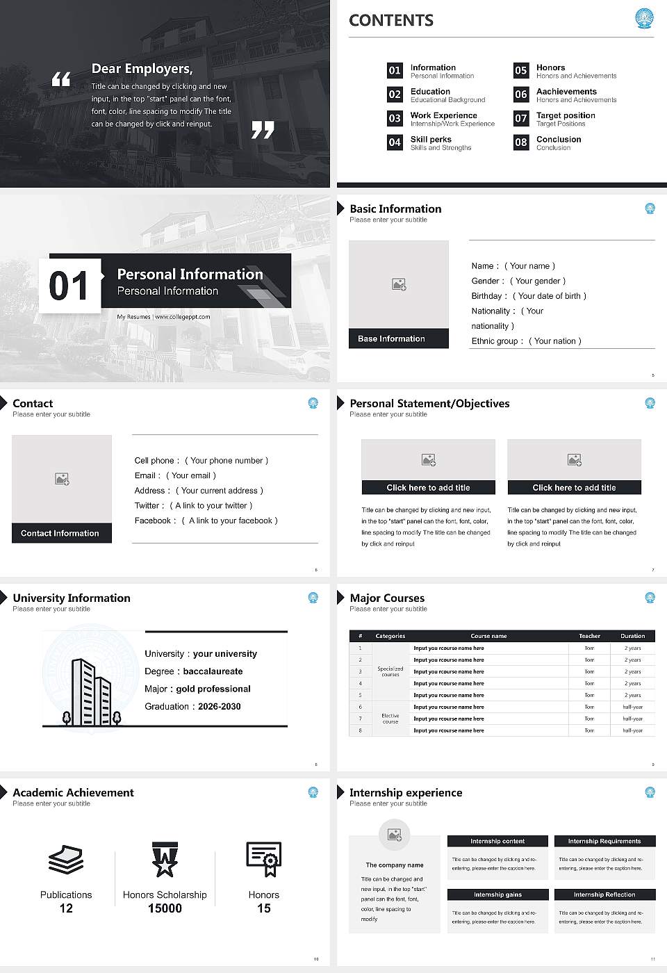Gauhati University Resume PPT Template16:9 ratio PPT effect preview image2