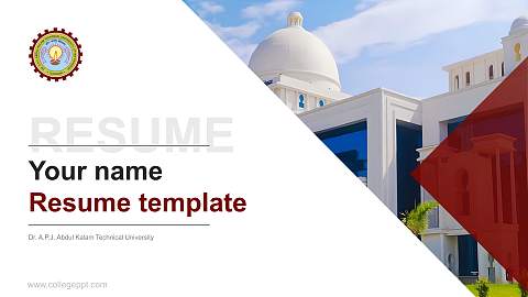 Dr. A.P.J. Abdul Kalam Technical University Resume PPT Template