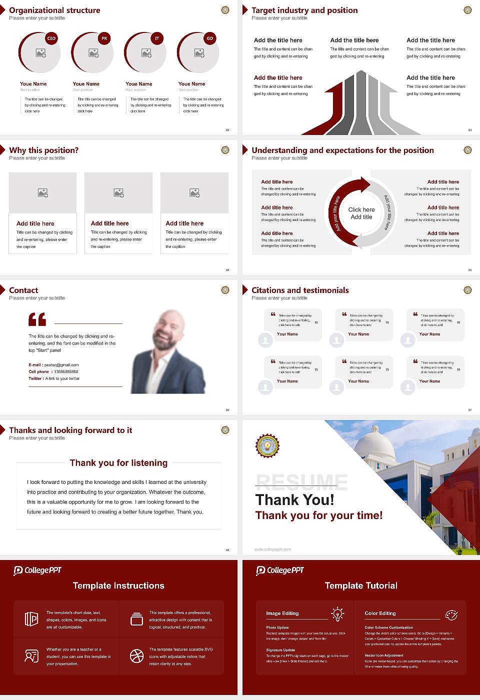 Dr. A.P.J. Abdul Kalam Technical University Resume PPT Template16:9 ratio PPT effect preview image4