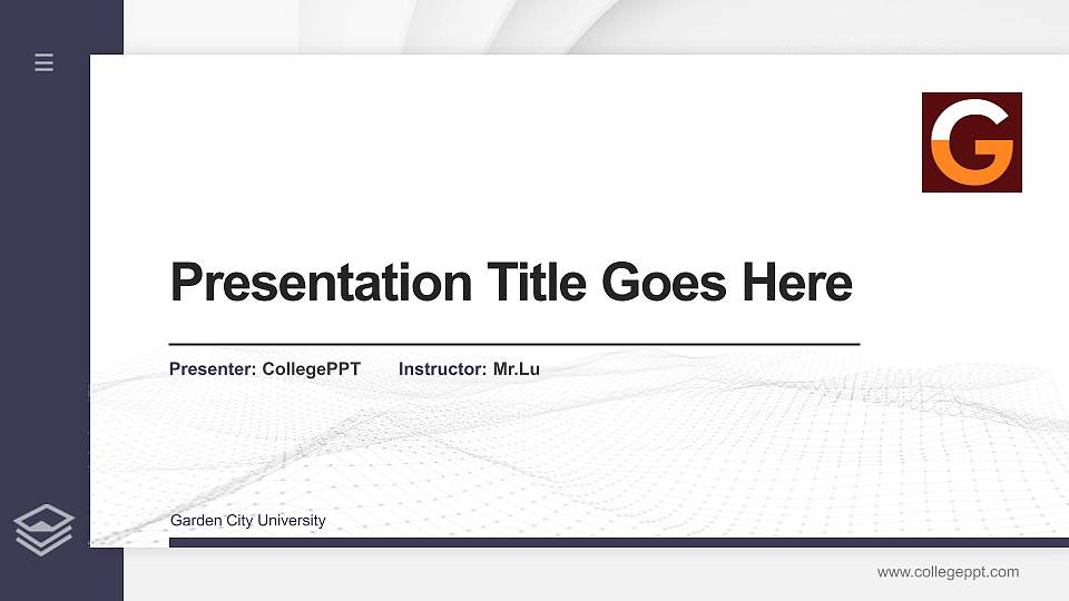 Garden City University Thesis Proposal/Graduation Defense PPT Template16:9 ratio PPT effect preview image1