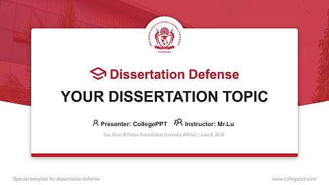 Drs. Kiran & Pallavi Patel Global University (KPGU) Graduation Thesis Defense PPT Template