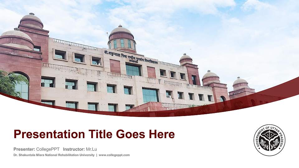 Dr. Shakuntala Misra National Rehabilitation University Course/Courseware Creation PPT Template16:9 ratio PPT effect preview image