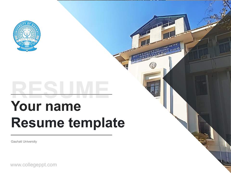 Gauhati University Resume PPT Template4:3 ratio PPT effect preview image5