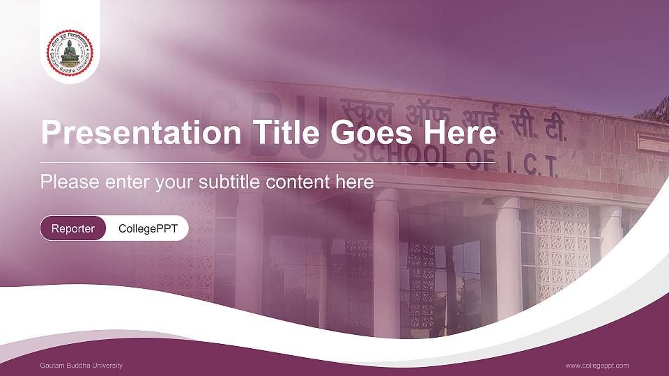 Gautam Buddha University Lecture Sharing and Networking Event PPT Template16:9 ratio PPT effect preview image