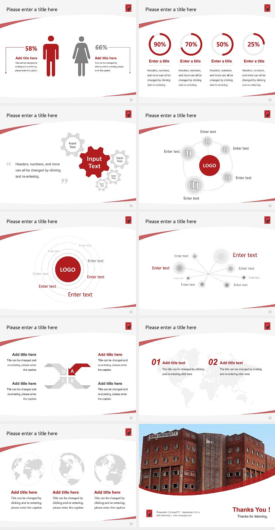 GNA University Course/Courseware Creation PPT Template4:3 ratio PPT effect preview image4